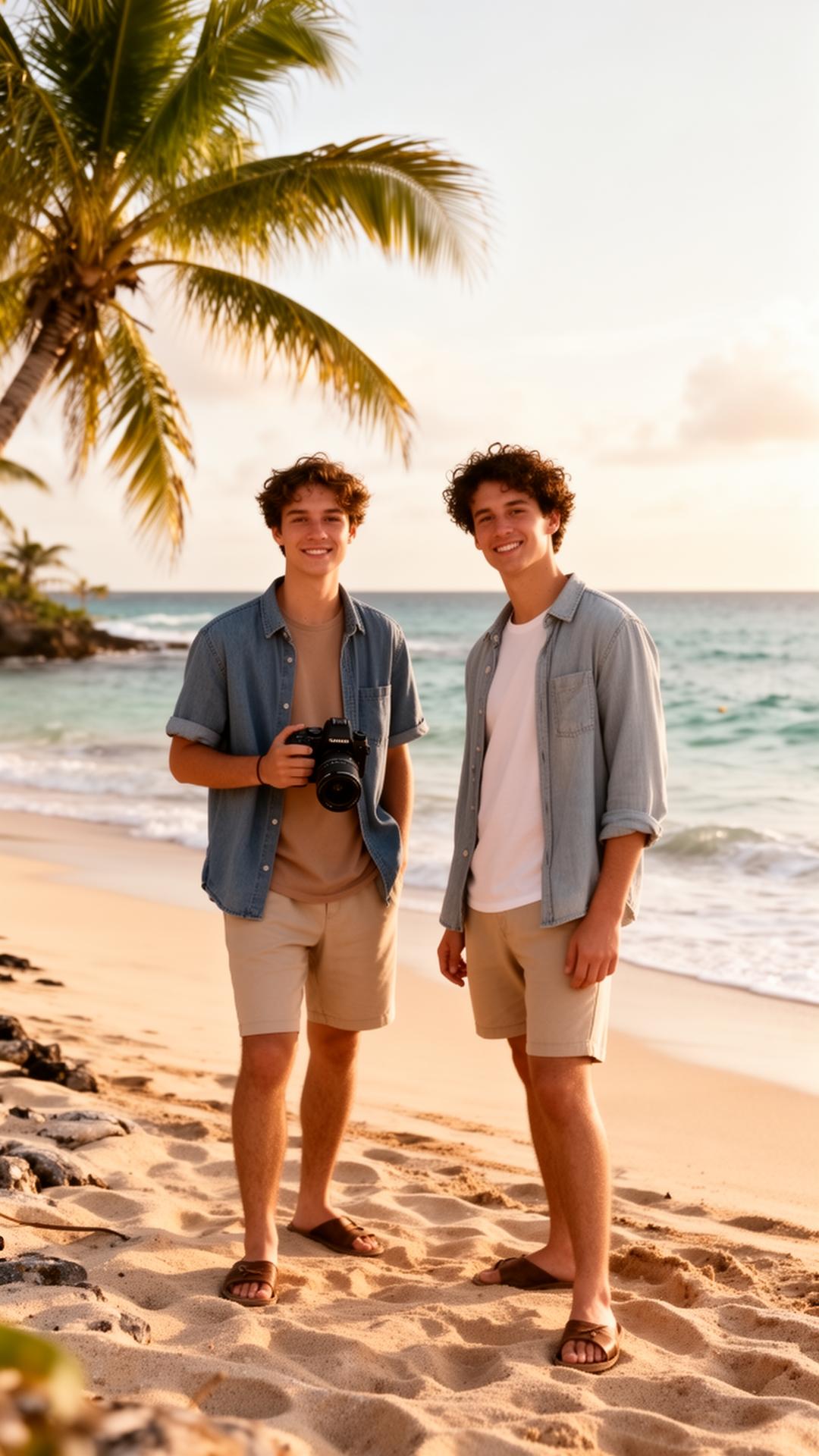 Sem Hulsmann and Eef Doeleman on a Curaçao beach